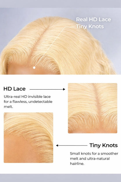 Brazilian Straight  Blonde 613 5x5 HD Lace Closure Wig